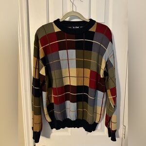 Jos A Bank Men’s Large Pullover Sweater Multicolor Plaid Grandpacore